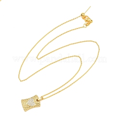 Brass Micro Pave Cubic Zirconia Rectangle with Heart Pendant Adjustable Slider Necklaces&nbsp;KK-CBA4547-08G-03