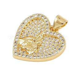 Brass Micro Pave Cubic Zirconia Pendants&nbsp;KK-P323-11B-G01