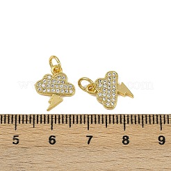 Brass Micro Pave Cubic Zirconia Charms&nbsp;KK-I358-024G