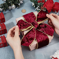 Polyester Velvet Ribbons&nbsp;SRIB-WH0011-356B