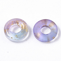 Transparent Spray Painted Glass European Beads&nbsp;GLAA-N035-04A