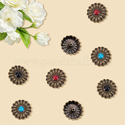 12 Bags 3 Colors Alloy & Resin Beads Buttons&nbsp;BUTT-CP0001-12