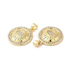 Brass Micro Pave Clear Cubic Zirconia Pendants&nbsp;ZIRC-L103-046G
