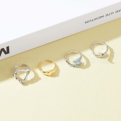 Rhodium Plated 925 Sterling Silver Open Cuff Ring with Clear Cubic Zirconia&nbsp;JR885A