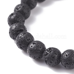 Natural Lava Rock Beads Oil Diffuser Stretch Bracelet&nbsp;BJEW-JB07246