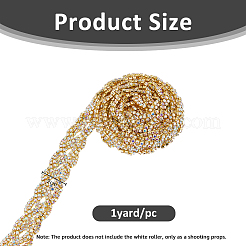 Zinc Alloy Rhinestone Cup Chains&nbsp;FIND-WH0167-02G