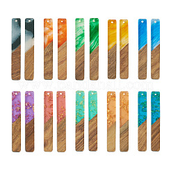 20Pcs 10 Styles Transparent Resin & Walnut Wood Big Pendants&nbsp;RESI-TA0001-59