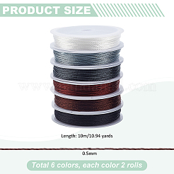 12 Rolls 6 Colros Polyester Round Thread&nbsp;OCOR-PH0005-25B