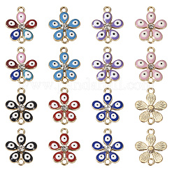 28Pcs 7 Colors Alloy Enamel Connector Charms&nbsp;ENAM-TA0001-87