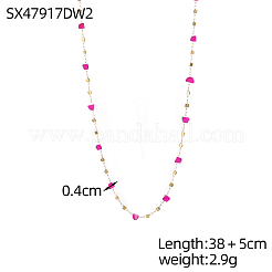 304 Stainless Steel & Glass Link Chain Necklaces for Women&nbsp;STAS-OY015-53G