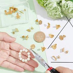 20Pcs 10 Style 304 Stainless Steel Stud Earring Findings&nbsp;STAS-UN0040-40