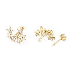 Rack Plating Brass Stud Earrings for Women&nbsp;EJEW-G311-01G
