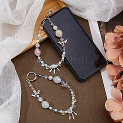 2Pcs 2 Colors Alloy Acrylic Mobile Straps&nbsp;MOBA-FH0001-01