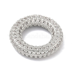 Brass Micro Pave Clear Cubic Zirconia Linking Rings&nbsp;KK-H539-11P