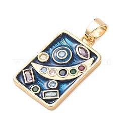 Brass Micro Pave Colorful Cubic Zirconia Pendants&nbsp;KK-C264-13G