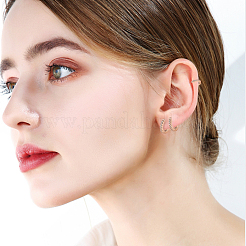 12Pcs 6 Styles Brass Micro Pave Clear Cubic Zirconia Hoop Earrings&nbsp;EJEW-AN0004-59