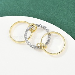 Brass Micro Pave Cubic Zirconia Finger Rings&nbsp;RJEW-D325-01PG-10