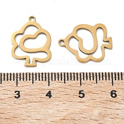 Hollow 201 Stainless Steel Pendants&nbsp;STAS-F337-10E-G
