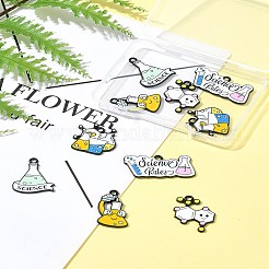 10Pcs 5 Styles Chemistry Science Theme Alloy Enamel Pendants&nbsp;ENAM-FS0002-27