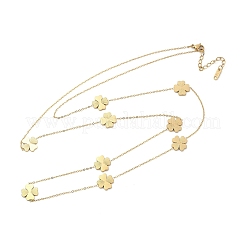 304 Stainless Steel Clover Link Chain Long Necklaces&nbsp;NJEW-V001-01G