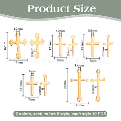 100Pcs 10 Styles Brass Pendants&nbsp;KK-PH0012-23A