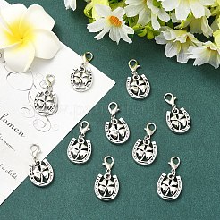 10Pcs Tibetan Style Alloy Pendant Decorations&nbsp;HJEW-YW00304
