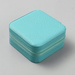 Square Imitation Leather with Velvet Jewelry Storage Zipper Cases for Bracelets&nbsp;CON-WH0095-187B