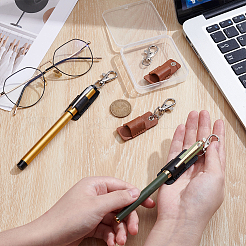 4Pcs 2 Colors Portable PU Leather Pen Clip Case&nbsp;AJEW-UN0002-71