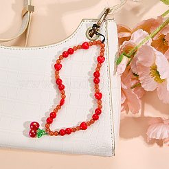 Cat Eye & Acrylic Beaded Mobile Straps&nbsp;HJEW-SW00137-01