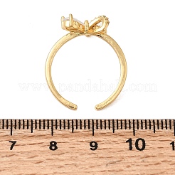 Brass Pave Clear Cubic Zirconia Cuff Rings&nbsp;RJEW-P173-01G-01