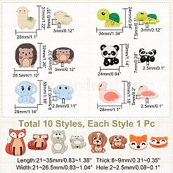 10Pcs 10 Style Silicone Beads&nbsp;SIL-CA0001-27