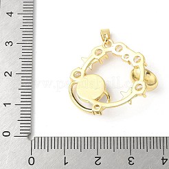 Brass Micro Pave Clear Cubic Zirconia Celestial Pendants&nbsp;ZIRC-I071-09G