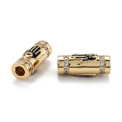 Real 18K Gold Plated Brass Micro Pave Clear Cubic Zirconia Tube Beads&nbsp;ZIRC-A020-26G