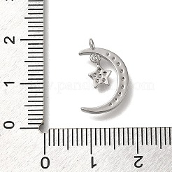 Rack Plating Brass Micro Pave Cubic Zirconia Pendants&nbsp;KK-M014-12P