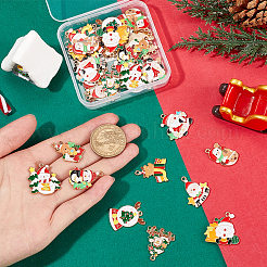 40Pcs 10 Styles Christmas Theme Alloy Enamel Pendants&nbsp;ENAM-SC0005-57