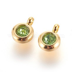 304 Stainless Steel Rhinestone Charms&nbsp;X-STAS-P237-10G-M