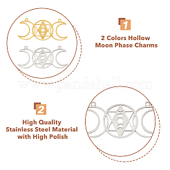 8Pcs 2 Colors 201 Stainless Steel Connector Charms&nbsp;STAS-DC0013-25