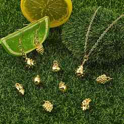 15Pcs 5 Styles Mixed Shapes Brass Pendants&nbsp;KK-CJ0004-44