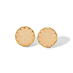 Flat Round Natural Rose Quartz Earrings&nbsp;MO9107-2