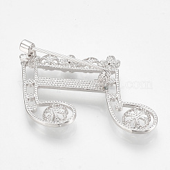 Brass Brooch Rhinestone Settings&nbsp;KK-T027-11P