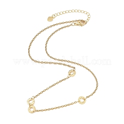 304 Stainless Steel Love Disc Link Chain Necklaces&nbsp;NJEW-JN05660