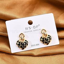 Brass Enamel Stud Earrings&nbsp;EJEW-P301-03G