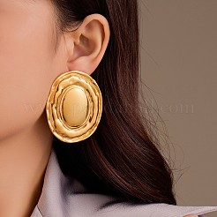 Textured 304 Stainless Steel Stud Earrings&nbsp;EJEW-F406-03C-G