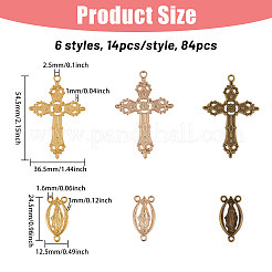 84Pcs 6 Styles Alloy Chandelier Component Links & Pendants Findings Kits for Rosary Bead Jewelry Making&nbsp;FIND-CA0010-60