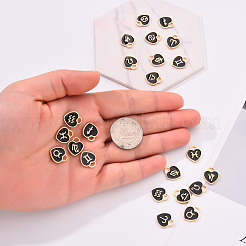 Light Gold Plated Alloy Enamel Pendants&nbsp;ENAM-R055-05B