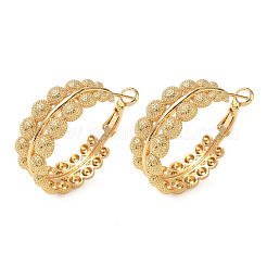 Brass Round Hoop Earrings&nbsp;EJEW-D337-12G