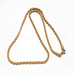 304 Stainless Steel Rope Chain Necklaces&nbsp;X-NJEW-M151-26G