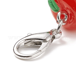3D Resin Apple Pendant Decorations&nbsp;HJEW-JM00722-02