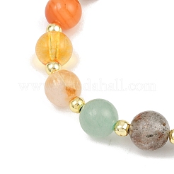 Natural Mixed Gemstone Round Beads Stretch Bracelets for Men Women&nbsp;BJEW-JB12392