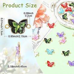 12Pcs 6 Colors Alloy Enamel Connector Charms&nbsp;ENAM-YW0008-53